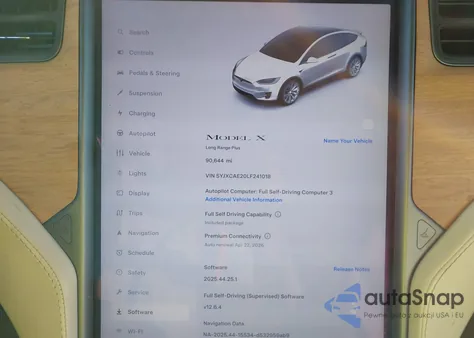 2020 Tesla Model X Long Range Dual Motor All-Wheel Drive/Long Range Plus Dual Motor All-Wheel Drive from USA, damaged, VIN 5YJXCAE20LF241018